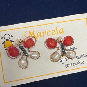 Buy 2 Get 1 Free NWT Handmade Butterfly Copper Wire Made Earrings By ME